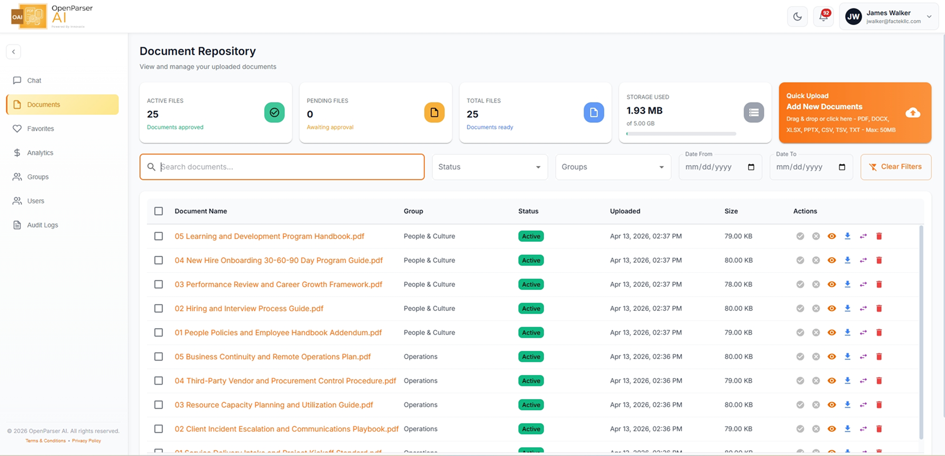 Connect your knowledge sources in OpenParser