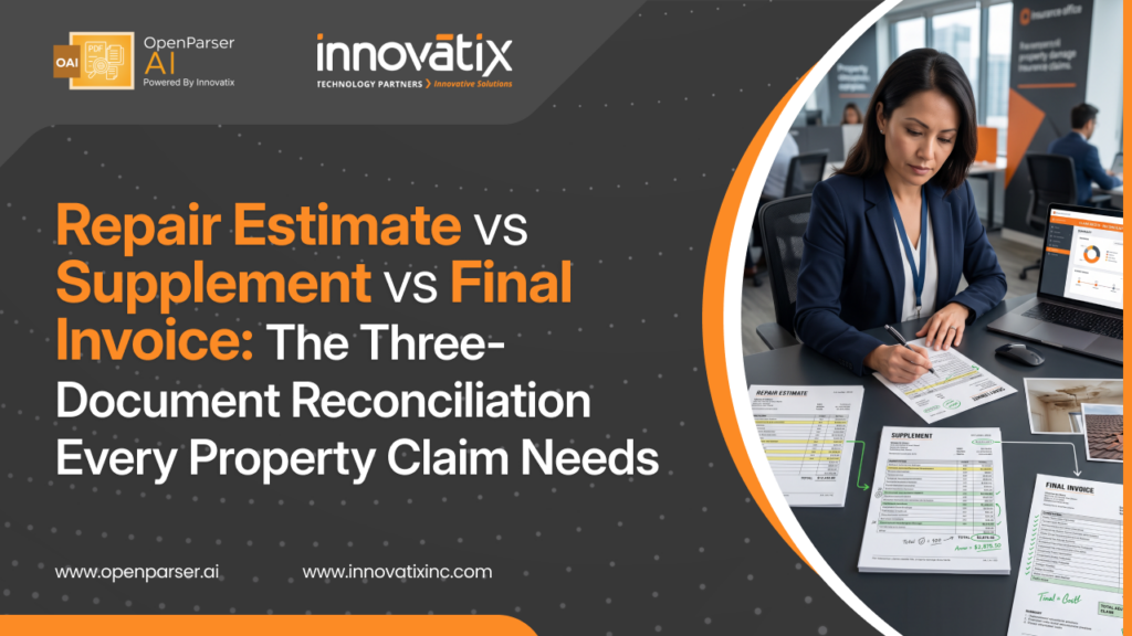 OpenParser AI blog - Repair Estimate vs Supplement vs Final Invoice_ The Three-Document Reconciliation Every Property Claim Needs 1
